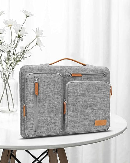 MOSISO 360 Protective Laptop Case 15 inch, 15 inch Laptop Sleeve Compatible with MacBook Air M4 M3 M2 2025 2024 2023, Dell XPS Plus, Side Open Carrying Case with 4 Zipper Pockets&Handle, Gray