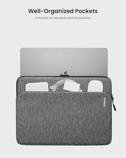 tomtoc Slim Laptop Sleeve for 15-inch 2025 New MacBook Air M4/A3241, M3/A3114, M2/A2941, 15 Inch Microsoft Surface Laptop AI PC/6/5, Dell XPS 15 Plus, Recycled Water-Resistant Protective Case Bag