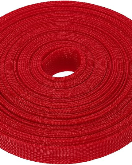 uxcell Expandable Sleeving, 1-inch 50ft Cable Sleeve, Red