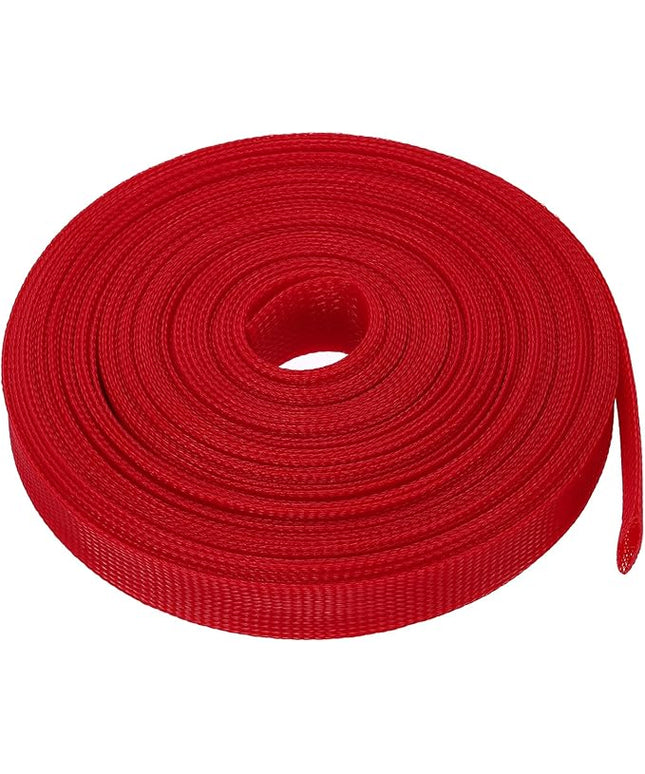 uxcell Expandable Sleeving, 1-inch 50ft Cable Sleeve, Red