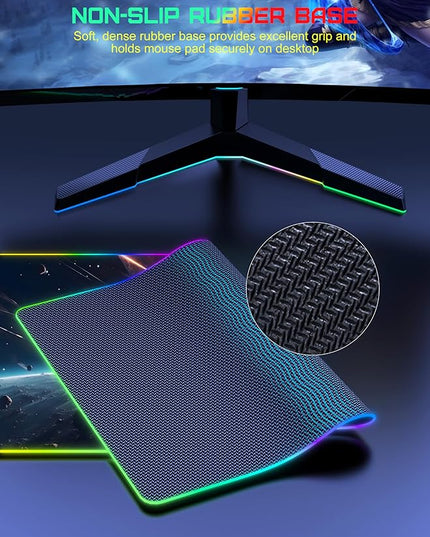 TopMade RGB Gaming Mouse Pad with 15W Wireless Charging, 31.5” x 15.8” XXL Large Desk Mat Home Office Keyboard Pad for Desk, Waterproof Mousepad with Smooth Surface, Non-Slip Base, Cosmic Planet
