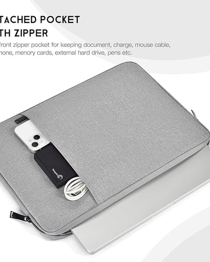 14 inch Laptop Sleeve Case for HP Lenovo Dell ASUS Acer Chromebook 14, HP Stream 14, Dell XPS 15, Inspiron 14, Lenovo ideapad 14, Asus Zenbook 14, Razer Blade 15 Water-Resistant Computer Bag -Grey