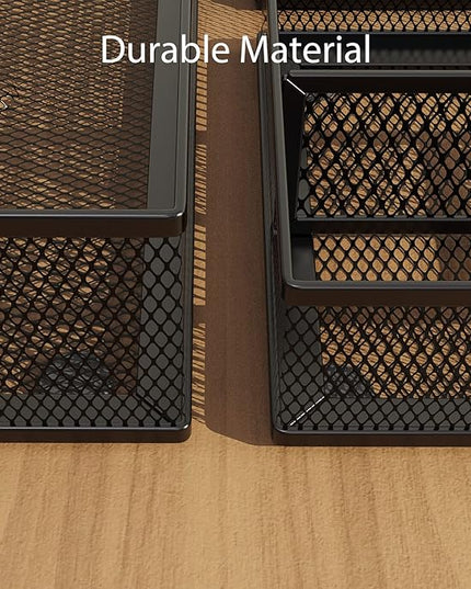 Desk Drawer Organizer Set, 3 Pcs Metal Mesh Office Drawer Organizers, Paper Organizer Letter Tray for Desk, Junk Drawer Organizer for Office, Kitchen, Makeup, Vanity