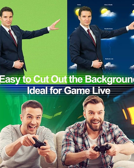EMART 77x92in Collapsible Chromakey Panel Green Screen for Photo Backdrop Video Studio,Portable Pull Up,Solid Aluminium Base Wrinkle-Resistant Fabric,Auto-Locking Air Cushion Frame
