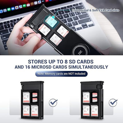 Cable Card High-Speed SD Card Reader Case,Multi Charging USB-C 3.1 Gen 2 Cable with Light/USB A/MicroUSB/OTG Adapter Convertor Kit & SD/TF Card Holder for Travel Phones Cameras PC Drones Data Transfer