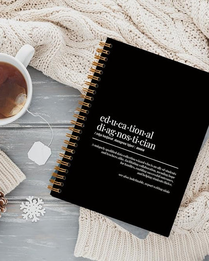 QUICQOD Educational Diagnostician Gifts Notebook,Appreciation Graduation Gifts for Educational Diagnostician Friend,Black Hardcover Spiral Notebook 5.5x8.3