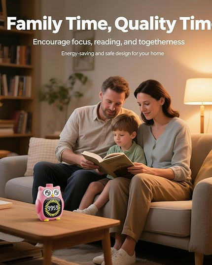 Doli Yearning Visual Timer for Kids, 99 Minute Cute Owl Digital Countdown Timer for Home School Classroom Supplies Study, Silent Time Management Tool (Pink)