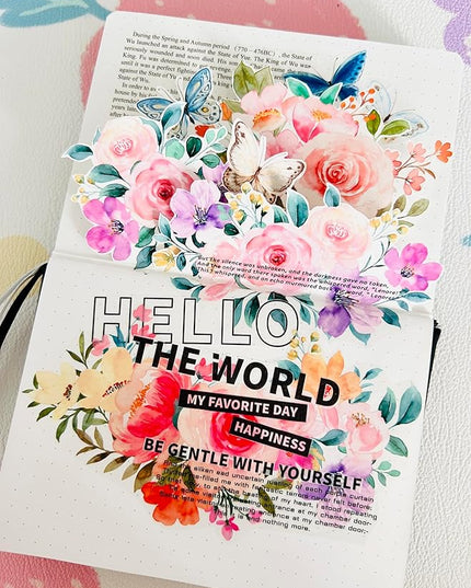 WT Flower Corridor Wide Washi Tape, Single Roll, Original Designs, Floral Decorative Tape, 60mm Wide, Washi Tape for Journaling, Bujo Planner Supplies, DIY Paper Tapes