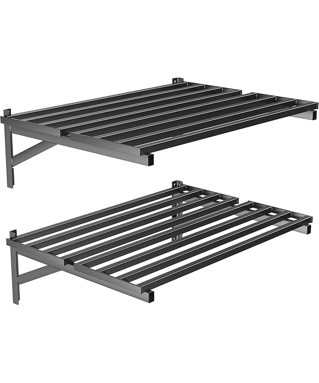 Ultrawall Heavy Duty Garage Wall Shelves, 2 x 3 ft Wall Mounted Storage Shelves, Holds Up to 800Lbs, 2Pack, Black