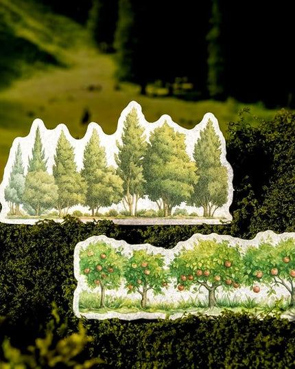 AuriicLeaf Tree Washi Stickers Set, 120PCS Nature-Inspired Forest Stickers for Scrapbooking, Journaling, DIY Crafts, and Art Supplies