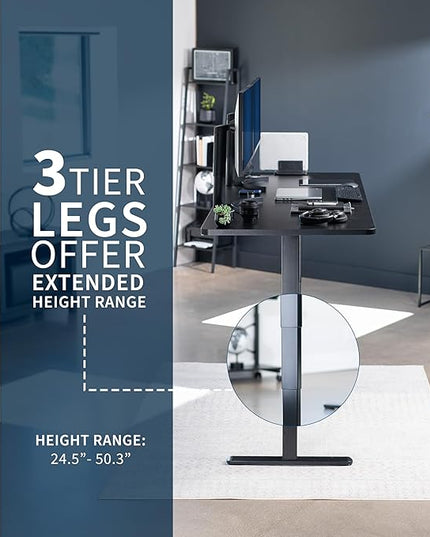 VIVO Electric 83 x 30 in Dual Motor Sit Stand Desk, Memory Height Adjustment, 2B Series, Black Top Black Frame, DESK-KIT-2B8B