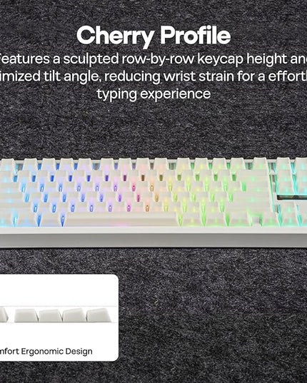 EPOMAKER Creamy Jade PBT Keycaps, 142 Keys, Double Shot, Cherry Profile, 60%/75%/96%/Full Size, Custom Keyboard Keycaps Set for Mechanical Gaming Keyboard (White)