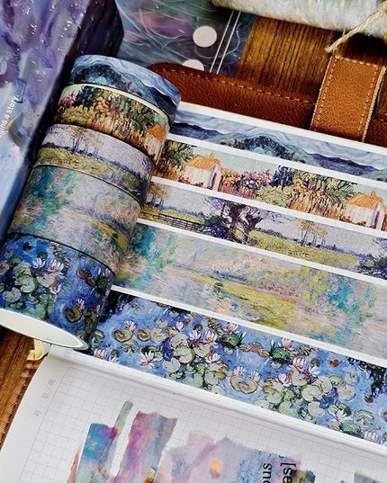 Bomichi 34 Rolls Washi Tape, Aesthetic Colored Decorative Cute Scrapbook Tape for Scrapbooking Supplies Journaling Craft Junk Journal