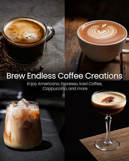 Kismile Espresso Machines with Milk Frother, Professional Espresso Coffee Machines with Removable Water Tank, Cappuccino & Latte Machine with Steam Frother for Home(Stainless Steel)