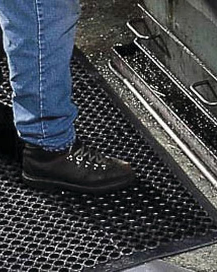 NoTrax 3' x 10' Anti-Fatigue Lightweight Restaurant Rubber Floor Mat with Drainage Holes, Beveled Edges, Non-Slip Mats, Black, T30 Competitor, T30S0310BL