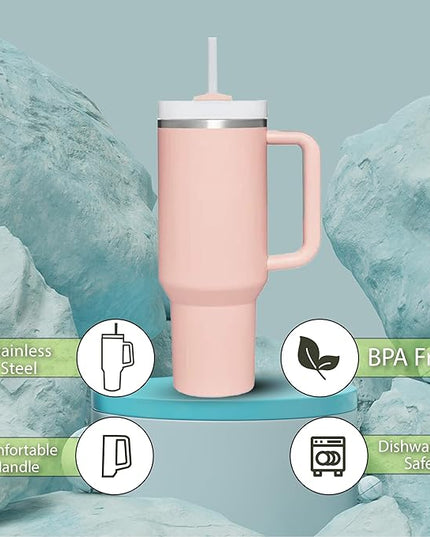 H&F Clicks Insulated Tumbler, Stainless Steel Tumbler with Leakproof Lid for Water, Coffee or Iced Tea. Cup Holder Compatible for Travel, BPA-Free Water Bottle, Vacuum Insulated Tumbler.