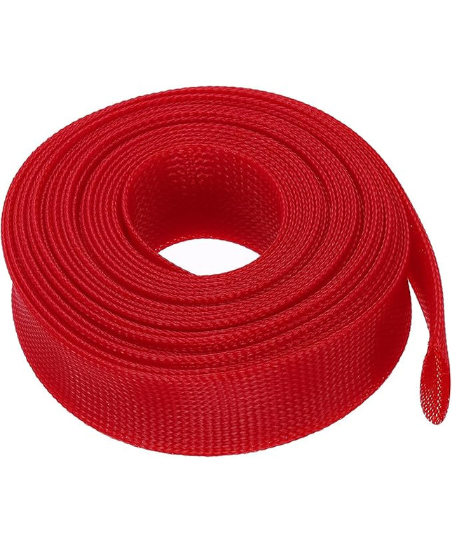 uxcell Expandable Sleeving, 1 1/2-inch 25ft Cable Sleeve, Red
