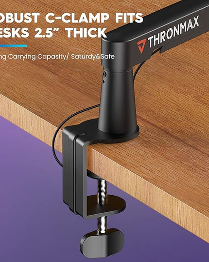 THRONMAX Twist S6 Microphone Boom Arm, Low Profile Mic Stand with Cable Management,Desk Clamp, Versatile Mounting, All-Metal and Fully Adjustable Mic Arm for Streaming, Gaming, Home Office,Universal