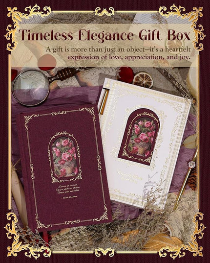 Thick Journal Notebook for Women & Girls, 360 Pages A5 Writing Journaling Notebook with Paintings, Women Journal for Writing, Vintage Journal with Gift Box & Pen for Women Gift Ideas (Claret)