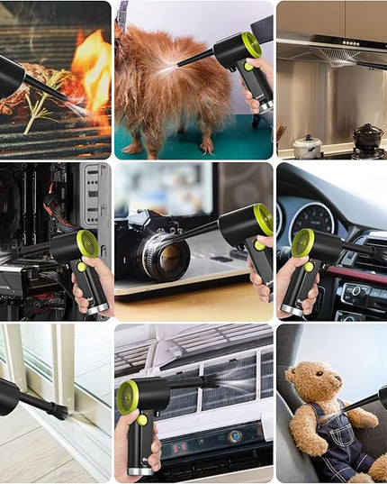 Compressed air Duster Electric, Computer air Blower Gun, air Blower for Computer Keyboard, Cordless air Duster, for Cleaning Camera Toys Greenery Computer Keyboard, etc（Brushless Motor）