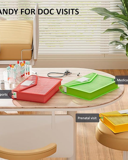 ThinkTex Plastic Expanding File Folder, Transparent envelopes with Snap Closure,No Dividers,Large Capacity,Document Organizer for Receipts, Bills&Taxes,Letter/A4 Size for School/Office/Home-3 Pack