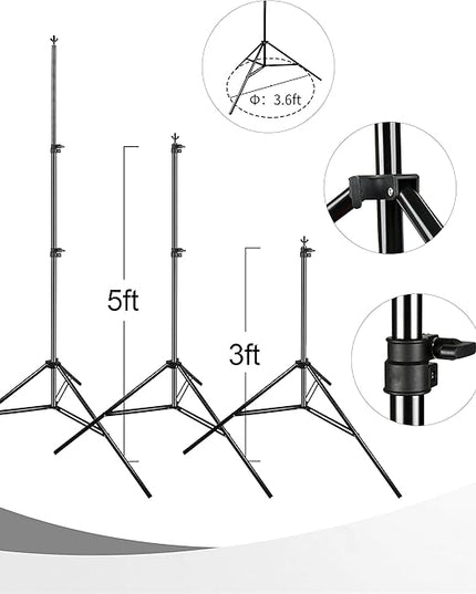 EMART Photography Backdrop Stand, 8 x 8 ft Adjustable Photo Background Holder, Back Drop Banner Support Frame Kit for Photoshoot Video Studio, Birthday Party