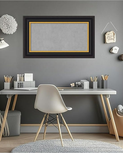 Amanti Art Black Framed Magnetic Board 18x30 Small Vision Board for use with Magnets, 100% Metal Sheet to Display Items as Office Decor or for Home Organization in mudroom, Kitchen or Kids Room