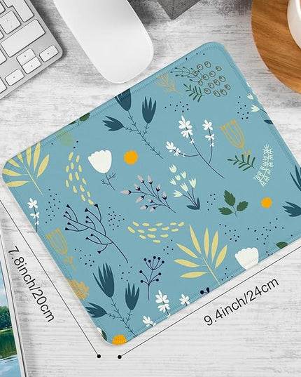 Flower Square Mouse Pad,Non-Slip Rubber Base Mouse Pad,Home Office Decoration Desktop Accessory,Laptop Mouse Pad for Office Laptops,9.4x7.8x0.12inch 7