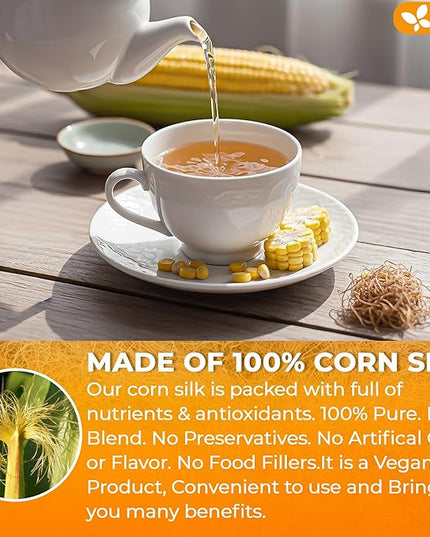 FreshDrinkUS, Dried Corn Silk 20oz | Premium Whole Corn Silk for Tea & Herbal Infusions | Naturally Air-Dried, Non-GMO, Caffeine-Free | Perfect for Daily Herbal Tea, DIY Blends & Natural Brewing