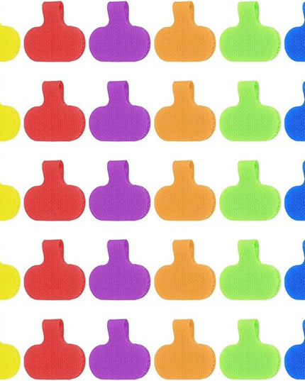 Multi-Color Nylon Cable Labels Tags, 30 PCS Reusable Cord Labels for Electronics Writable Electronic Cable Identification Tags, Self-Adhesive Oval Tag Wire Label Wire Markers for Organization