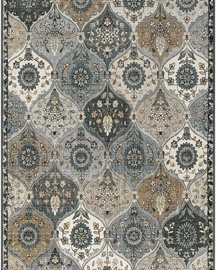 Lahome Moroccan Kitchen Runner Rug, 2'5''x8' Ultra-Thin Soft Washable Runner Oriental Non-Slip Hallway Rug Indoor Throw Carpet for Entryway Bedroom Laundry Room Foyer, Grey