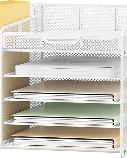 Lavatino Desk Organizer with File Holder-White