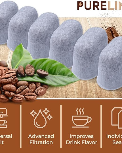Cuisinart® Coffee Filter Replacement - 12 Pack Cuisinart® Coffee Maker Water Filter by Pureline - Charcoal Water Filter - for all Cusinart Coffee Machines
