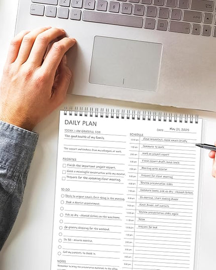 3 Pcs 24 Hour Daily Planner - To Do List for Work & Personal Life, Everyday Productivity Planner, Daily Schedule, 6.5 x 9.8