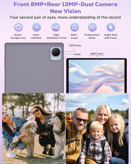 DEZLTID 2025 Tablet 10.4 inch Android 15 Tablets with Keyboard Stylus Mouse: 2K IPS Tablette (2000x1200), 36GB+256GB(1TB TF), 5G/2.4G Dual WiFi, 8-Core 1.6GHz, 8000mAh,8+13MP, Widevine L1- Gray