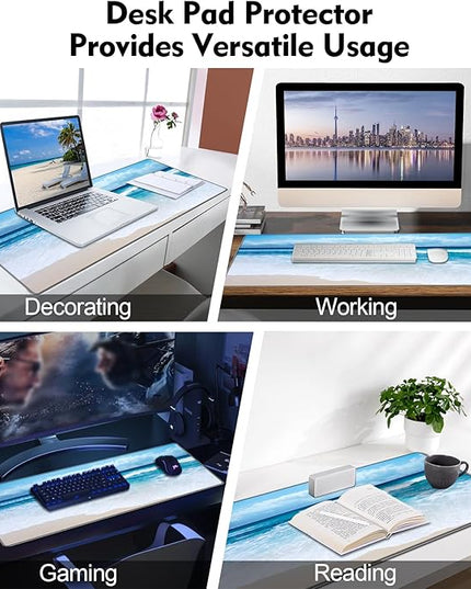 Galdas Gaming Mouse Pad XXL XL Large Long Extended Big Mousepad Non-Slip Rubber Keyboard Mouse Pad with Stitched Edges for Laptop Home Office (31.5x11.8x0.08 Inch) … (Wave 2025)