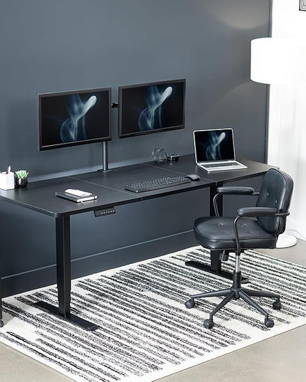 VIVO Electric 71 x 30 in Dual Motor Sit Stand Desk, Memory Height Adjustment, 2B Series, Black Top Black Frame, DESK-KIT-2B7B
