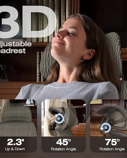 ELABEST X100 Ergonomic Office Chair with Footrest, Big and Tall Home Desk Chair with 5D Flip-Up Arms, Adjustable 3D Lumbar Support,High Back Rolling Computer Chair, Swivel Mesh Chairs (Coffee Break)