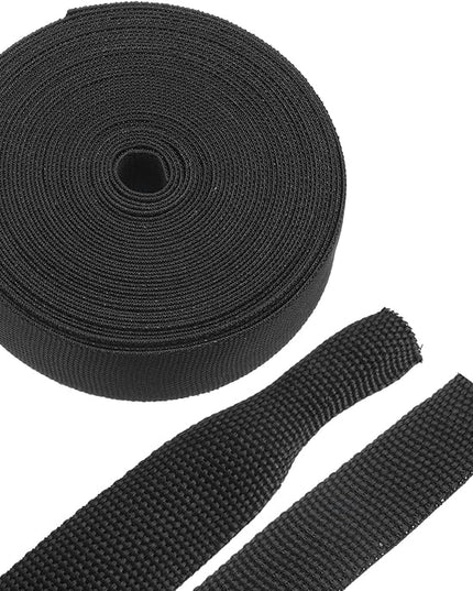 MECCANIXITY Braided Cable Sleeves Heat Shrinkable Fabric Sleeving, 7/8" 33ft Black 2:1 Ratio Heat Shrinkable Cord Protector for Harness Cable, Network Cable Protection, Cable Management