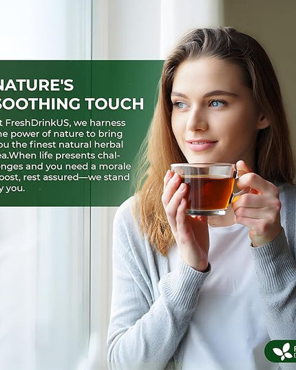 FreshDrinkUS, Premium Wormwood Tea - 135 Tea Bags - Handcrafted Herbal Blend, Caffeine-Free – Smooth Taste & Naturally Refreshing.