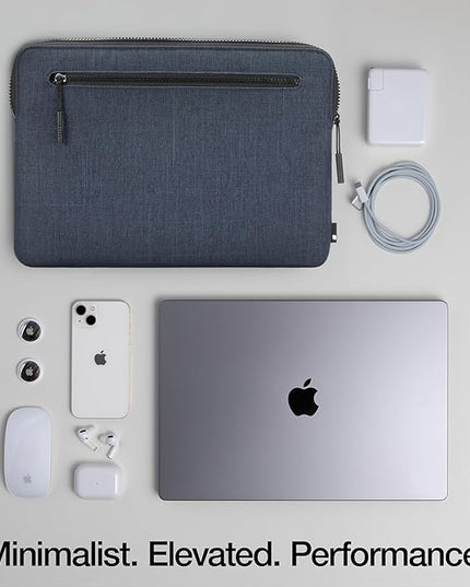 Incase Compact Laptop Sleeve with Woolenex - 14" MacBook/Laptop and iPad/Tablet Sleeve, Computer Case and Cover, Lightweight, Weather Resistant, with Slip Pocket for Accessories - Heather Navy