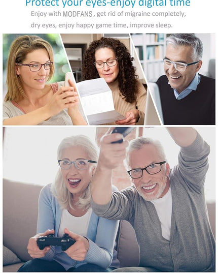 MODFANS Progressive Multifocus 2.0 Reading Glasses,Blue Light Blocking Glasses,Anti-Glare,Anti-Eye Fatigue,UV Protection for Computer/TV/Tablet/Phone,Readers with Comfort Sping Hinge