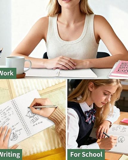 2Pcs Spiral Dotted Notebook,Inspirational Gifts A5 Dot Grid Spiral Notebook for Work & Sketching,Perfect for Office School Home Supplies,160 Pages (2, Dot Grid Pink)