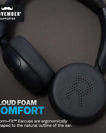 JLab Go Lux ANC Wireless Headphones, Graphite, Hybrid Active Noise Cancelling, Premium On-Ear Bluetooth Headset, Customizable Sound, Be Aware Mode, Cloud Foam Comfort, Multipoint Connection