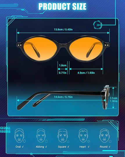 TIJN Olisa Blue Light Blocking Glasses for Women Men,Oval Glasses Frame Bluelight Glasses for Gaming/Computer/Screen