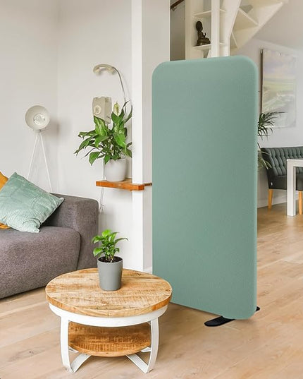 DECOLAB Standing Room Divider, Space Privacy Partition, Portable Wall Panel for Studio Apartment, Office, Home, Classroom, Scratch Resistance, 29"x65", Aqua