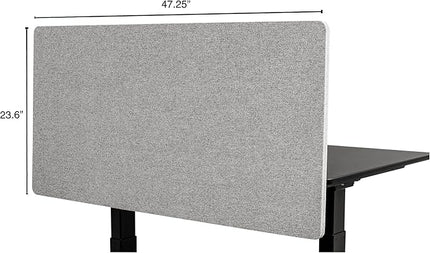 Stand Up Desk Store ReFocus Clamp-on Acoustic Desk Divider Privacy Panel That Reduces Noise and Visual Distractions (Cool Gray, 47.25" X 23.6")