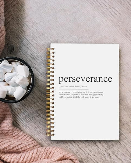 Perseverance Definition Inspirational Notebook, Motivational Journal, Inspirational Gifts for Coworkers Women Men, Inspiring Work Spiral Notebooks 5.5x8.3 Inch