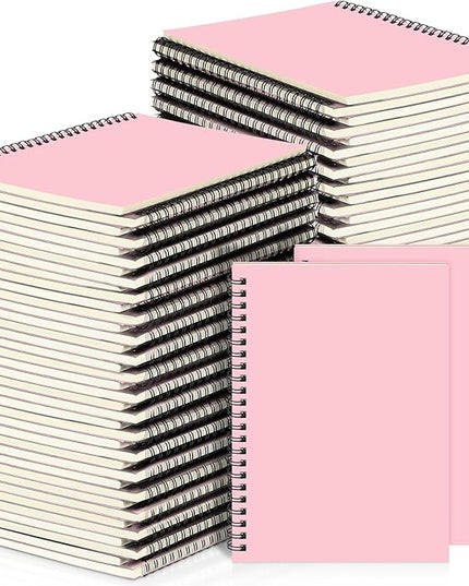 Yahenda 18 Pcs Spiral Notebook Bulk A5 Journal Lined 8.3'' x 5.5'' Writing Composition Paper Small Notepad Subject Notebook for Students Office Business Back to School Supplies (Pink)