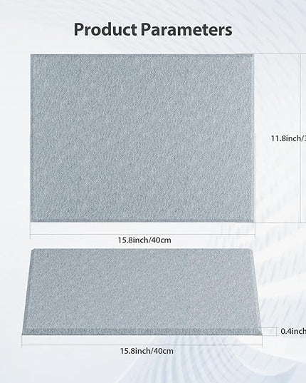 12 Pack Acoustic Panels Self Adhesive Sound Proof Foam, High Density Sound Acoustic Panel, 16X12X0.4 Inch 4:3 Rectangle Panels in Home, Office, Reccording Room, Studio, more(Blue Gray)